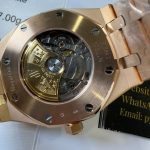Audemars Piguet Royal Oak 15400OR Black Dial Custom Baguette Moissanite Bezel 18K Gold Wrapped 1:1 Best Replica 41mm - Image 12