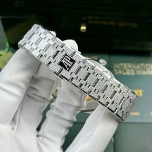 Audemars Piguet Royal Oak 15410BC Frosted Gold White Dial 1:1 Copy Best Replica APSF 41mm - Image 9