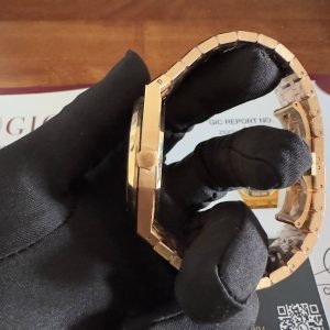 Audemars Piguet Royal Oak 15412OR Open Work Skeleton 18K Rose Gold Wrapped Baguette Moissanite Bezel Clone 1:1 Best Replica 41mm - Image 7