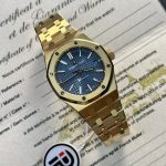 Audemars Piguet Royal Oak 15450BA Yellow Gold Blue Dial Replica IP Factory 37mm