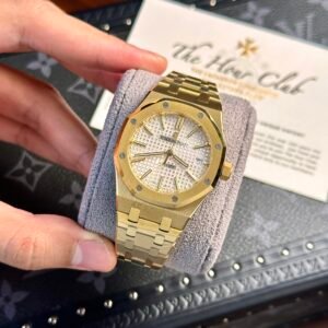 Audemars Piguet Royal Oak 15450BA Yellow Gold White Dial Replica IP Factory 37mm - Image 12