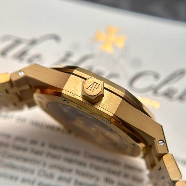 Audemars Piguet Royal Oak 15450BA Yellow Gold White Dial Replica IP Factory 37mm - Image 5