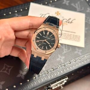Audemars Piguet Royal Oak 15450OR Rose Gold Black Dial Leather IP Factory 37mm - Image 13