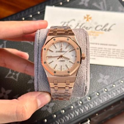 Audemars Piguet Royal Oak 15450OR Rose Gold White Dial Replica IP Factory 41mm