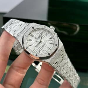 Audemars Piguet Royal Oak 15454BC Frosted White Gold White Dial Best Replica APSF 37mm - Image 4