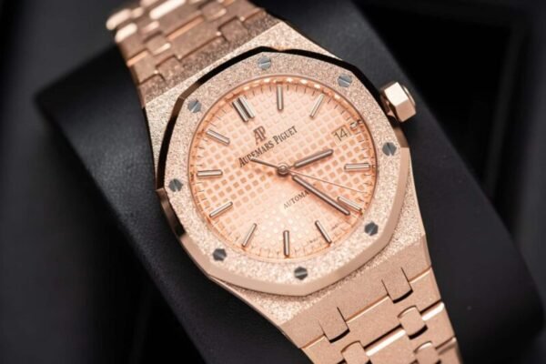 Audemars Piguet Royal Oak 15454OR Frosted Gold Pink Dial Replica 37mm - Image 1