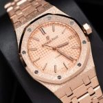 Audemars Piguet Royal Oak 15454OR Frosted Gold Pink Dial Replica 37mm - Image 10