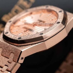 Audemars Piguet Royal Oak 15454OR Frosted Gold Pink Dial Replica 37mm - Image 16