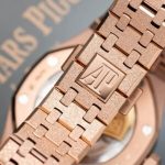 Audemars Piguet Royal Oak 15454OR Frosted Gold Pink Dial Replica 37mm - Image 18