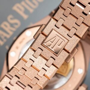 Audemars Piguet Royal Oak 15454OR Frosted Gold Pink Dial Replica 37mm - Image 18