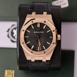 Audemars Piguet Royal Oak 15500OR 18K Gold Wrapped Black Dial Leather 41mm - Image 12