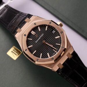 Audemars Piguet Royal Oak 15500OR 18K Gold Wrapped Black Dial Leather 41mm - Image 13