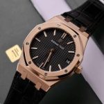 Audemars Piguet Royal Oak 15500OR 18K Gold Wrapped Black Dial Leather 41mm - Image 14