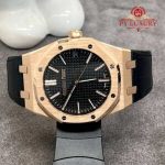 Audemars Piguet Royal Oak 50th Anniversary 15510OR 18K Solid Gold Black Dial Crocodile Leather Strap 41mm - Image 12