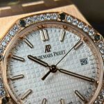 Audemars Piguet Royal Oak 77351OR Rose Gold White Dial Diamond Bezel Replica 34m - Image 13