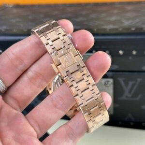 Audemars Piguet Royal Oak 77351OR Rose Gold White Dial Diamond Bezel Replica 34m - Image 18