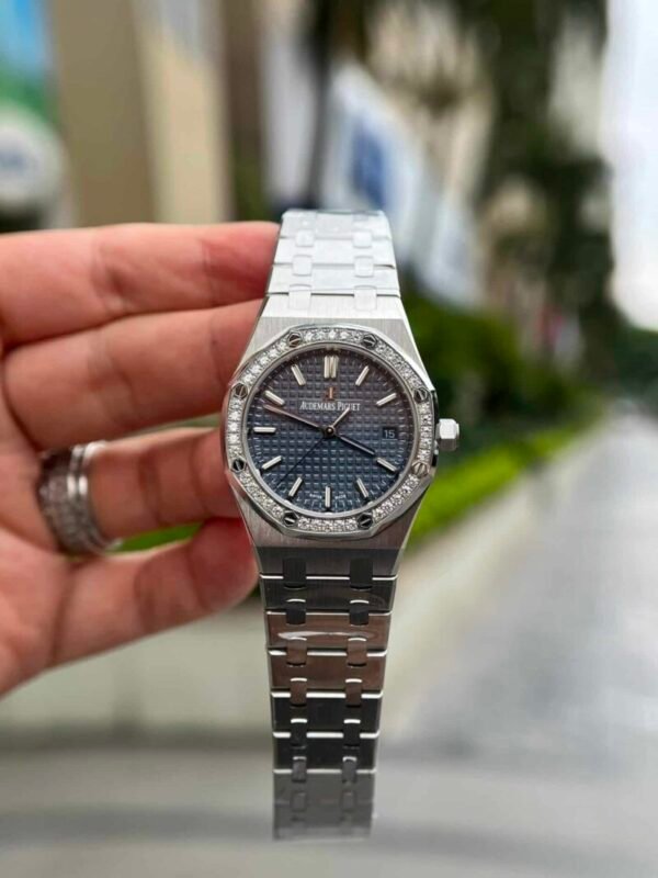 Audemars Piguet Royal Oak 77351ST Blue Dial Diamond Bezel Replica 34mm - Image 1