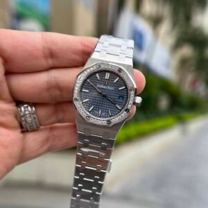 Audemars Piguet Royal Oak 77351ST Blue Dial Diamond Bezel Replica 34mm - Image 11