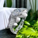Audemars Piguet Royal Oak Blue Arabic Dial Iced Out Moissanite Super Clone 41mm - Image 11