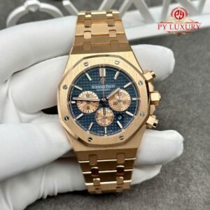 Audemars Piguet Royal Oak Chronograph 26331OR Blue Dial Custom Made 18K Solid Gold Original Calibre FP 1185 Movement 41mm - Image 7