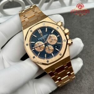 Audemars Piguet Royal Oak Chronograph 26331OR Blue Dial Custom Made 18K Solid Gold Original Calibre FP 1185 Movement 41mm - Image 8