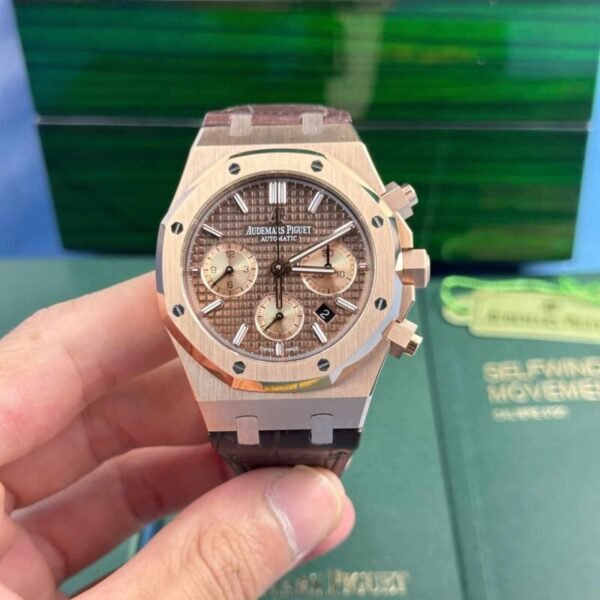 Audemars Piguet Royal Oak Chronograph 26331OR Brown Dial Leather Replica IPF 41mm - Image 1
