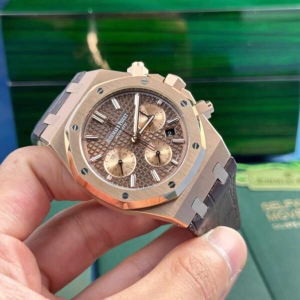 Audemars Piguet Royal Oak Chronograph 26331OR Brown Dial Leather Replica IPF 41mm - Image 2