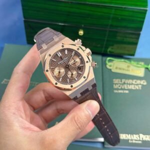 Audemars Piguet Royal Oak Chronograph 26331OR Brown Dial Leather Replica IPF 41mm - Image 13