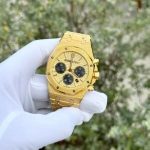Audemars Piguet Royal Oak Frosted Yellow Gold Chronograph 26240BA Yellow Dial Replica 41mm - Image 9