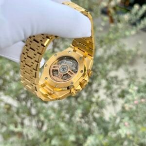 Audemars Piguet Royal Oak Frosted Yellow Gold Chronograph 26240BA Yellow Dial Replica 41mm - Image 11