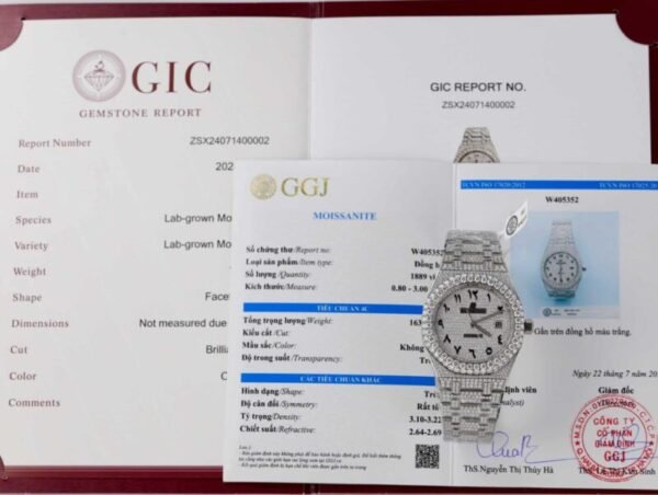 Audemars Piguet Royal Oak Iced Out Moissanite Arabic Dial Super Clone 41mm - Image 1