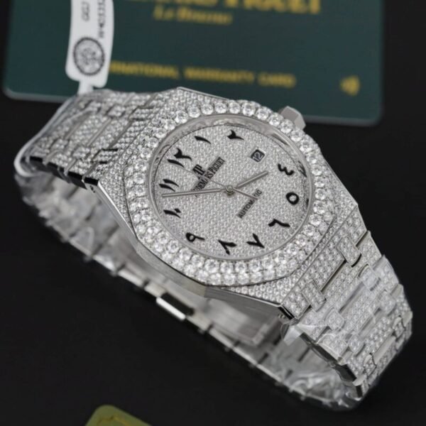 Audemars Piguet Royal Oak Iced Out Moissanite Arabic Dial Super Clone 41mm - Image 4