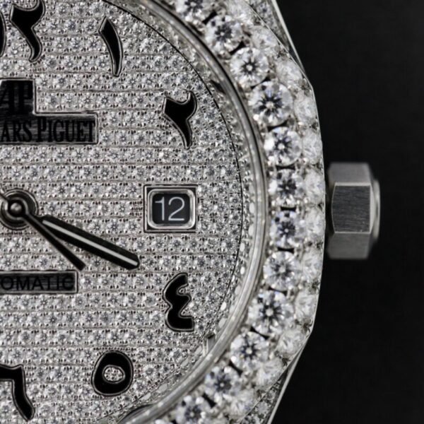 Audemars Piguet Royal Oak Iced Out Moissanite Arabic Dial Super Clone 41mm - Image 7
