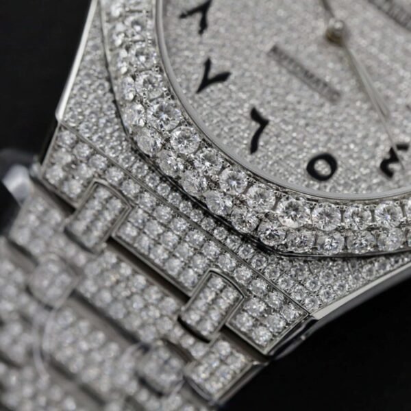 Audemars Piguet Royal Oak Iced Out Moissanite Arabic Dial Super Clone 41mm - Image 8
