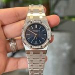 Audemars Piguet Royal Oak Jumbo 16202ST Blue Dial Custom Moissanite Bezel Best Replica ZF 39mm - Image 10