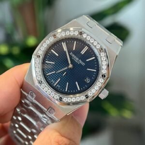 Audemars Piguet Royal Oak Jumbo 16202ST Blue Dial Custom Moissanite Bezel Best Replica ZF 39mm - Image 11
