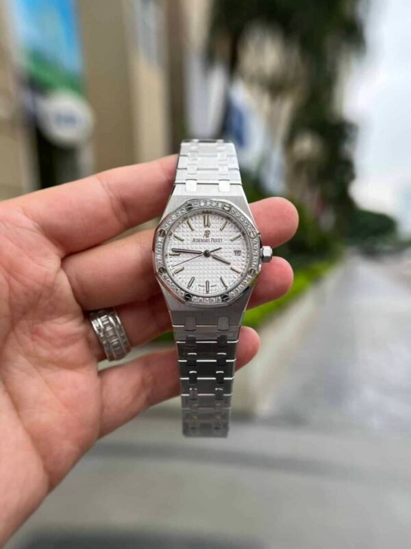Audemars Piguet Royal Oak Lady White Dial Diamond Bezel Replica 34mm - Image 1