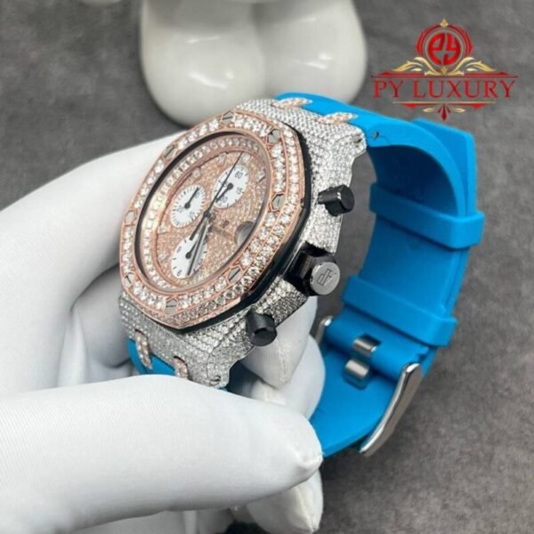 Audemars Piguet Royal Oak Offshore Chronograph 25940 Steel 18K Rose Gold Custom Diamonds Original Movement 42mm - Image 5