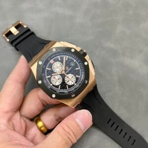 Audemars Piguet Royal Oak Offshore Chronograph 26400RO Rose Gold Ceramic Bezel Black Dial Best Replica APF 44mm - Image 10