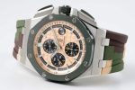 Audemars Piguet Royal Oak Offshore Chronograph 26400SO Beige Dial Green Ceramic Bezel Rubber Best Replica APF 44mm - Image 5