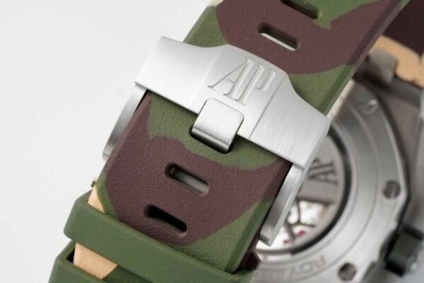 Audemars Piguet Royal Oak Offshore Chronograph 26400SO Beige Dial Green Ceramic Bezel Rubber Best Replica APF 44mm - Image 9