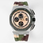 Audemars Piguet Royal Oak Offshore Chronograph 26400SO Beige Dial Green Ceramic Bezel Rubber Best Replica APF 44mm - Image 10