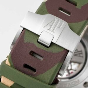 Audemars Piguet Royal Oak Offshore Chronograph 26400SO Beige Dial Green Ceramic Bezel Rubber Best Replica APF 44mm - Image 18