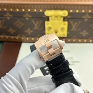 Audemars Piguet Royal Oak Offshore Chronograph 26420RO Rose Gold Black Dial Leather Strap Best Replica 43mm - Image 9