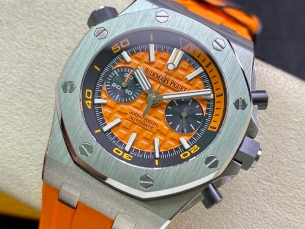 Audemars Piguet Royal Oak Offshore Diver Chronograph 26703ST Orange Dial Orange Rubber Best Replica JHF 42mm - Image 3