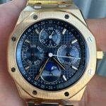 Audemars Piguet Royal Oak Perpetual Calendar 26574BA Blue Dial 18K Yellow Gold Wrapped Best Replica 41mm - Image 5