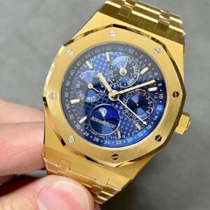 Audemars Piguet Royal Oak Perpetual Calendar 26574BA Yellow Gold Blue Dial Best Replica 41mm - Image 12