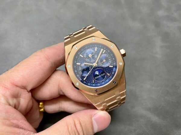 Audemars Piguet Royal Oak Perpetual Calendar 26574OR Rose Gold Blue Dial Best Replica 41mm - Image 1