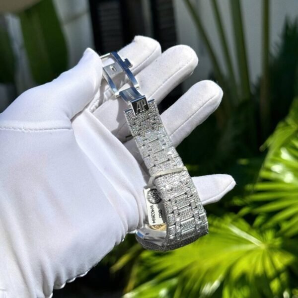 Audemars Piguet Royal Oak Red Arabic Numerals Iced Out Moissanite Super Clone 41m - Image 8