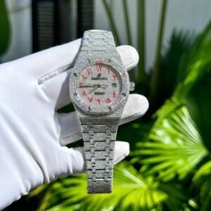 Audemars Piguet Royal Oak Red Arabic Numerals Iced Out Moissanite Super Clone 41m - Image 11